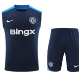Kit de Treino Chelsea Nike 24/25 - Camisa e Bermuda-Azul Escuro