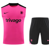Kit de Treino Chelsea Nike 24/25 - Camisa e Bermuda-Rosa