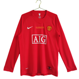 Camisa Manchester United 2007/08 Manga Longa - Versão Retrô Masculina - Vermelha