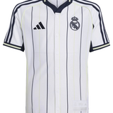 Camisa Real Madrid 2025 US Pack Lifestyle Adidas Masculina – Branca com Listras
