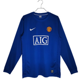 Camisa Manchester United 2008/09 Nike Manga Longa - Versão Retrô Masculina - Azul