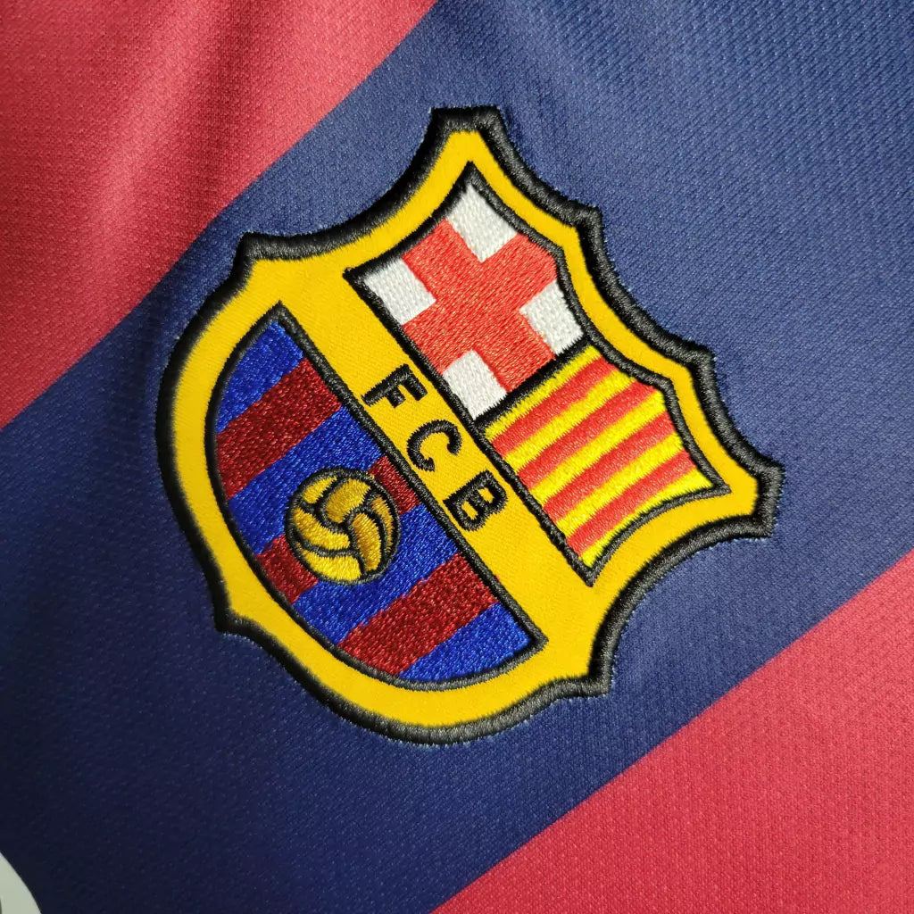 Camisa Barcelona 14/15 Home Manga Longa - Retrô Masculina