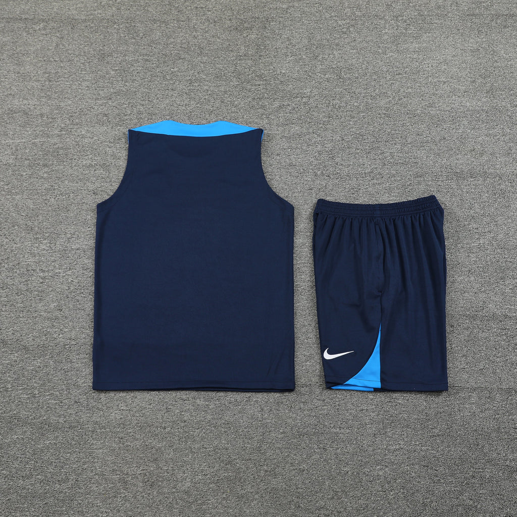 Kit de Treino Chelsea Nike 24/25 - Camisa e Bermuda-Azul Escuro