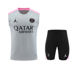 Kit de Treino PSG 24/25 Cinza Azulado e Preto
