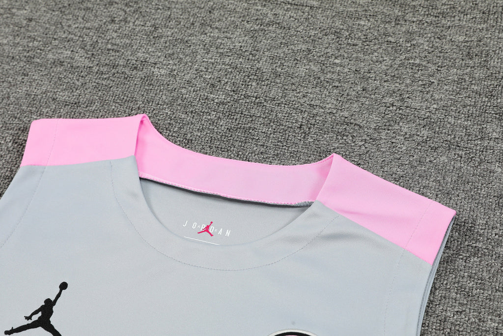 Kit de Treino PSG 24/25 Cinza Azulado e Preto