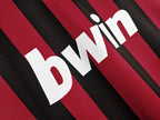 Camisa Ac Milan 2009/10 Manga Longa - Versão Retrô Masculino - Preto e Vermelho