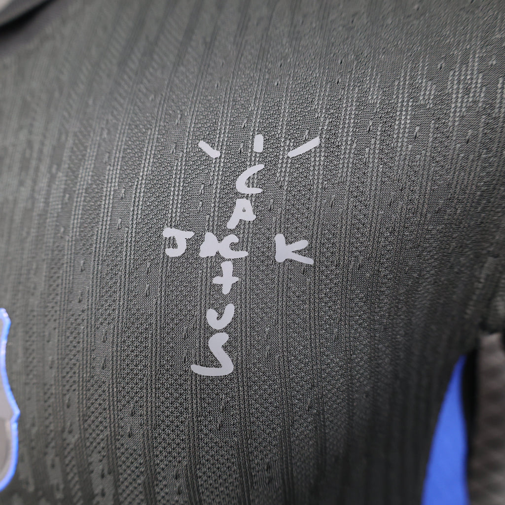 Camisa Barcelona x Travis Scott away 24/25 Versão jogador - Preta