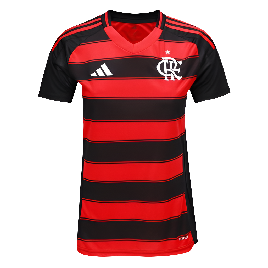 Camisa Flamengo I 25/26 s/n Torcedor Adidas Feminina - Preto