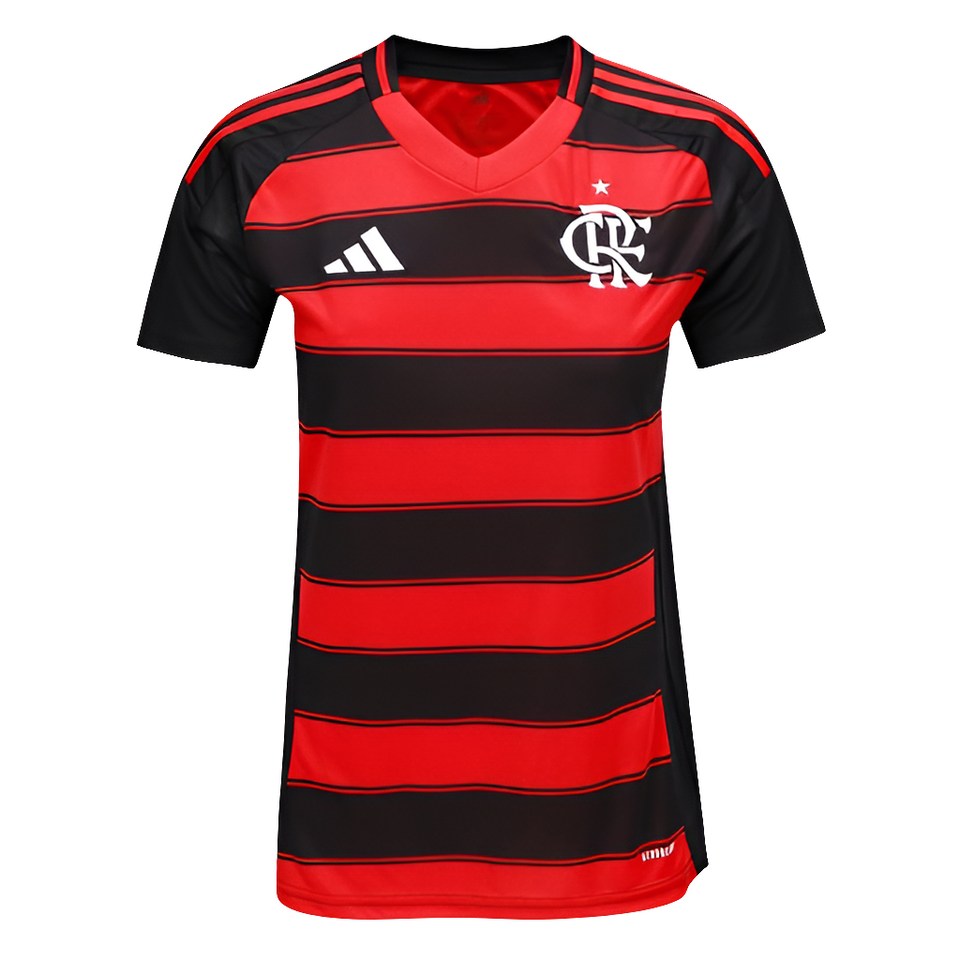 Camisa Flamengo I 25/26 s/n Torcedor Adidas Feminina - Preto