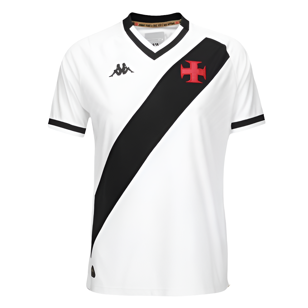 Camisa Vasco II 25/26 s/n Torcedor Kappa Feminina - Branco+Preto