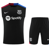 Kit de Treino Barcelona Nike 24/25 Camisa e Bermuda Preto