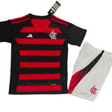 Kit Flamengo Infantil I 25/26 s/n Torcedor Adidas - Preto+Branco