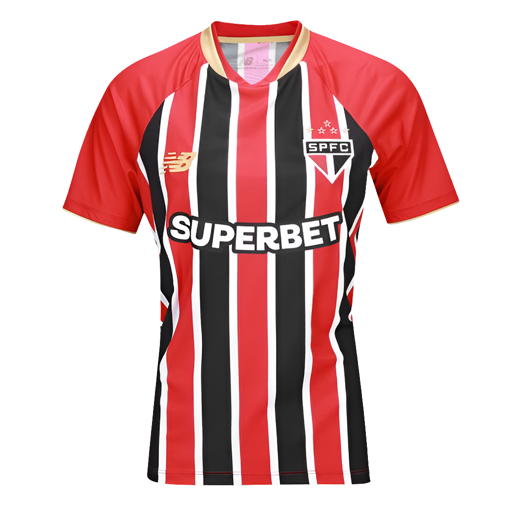 Camisa São Paulo II 25/26 s/n Torcedor New Balance Feminina - Vermelho+Branco