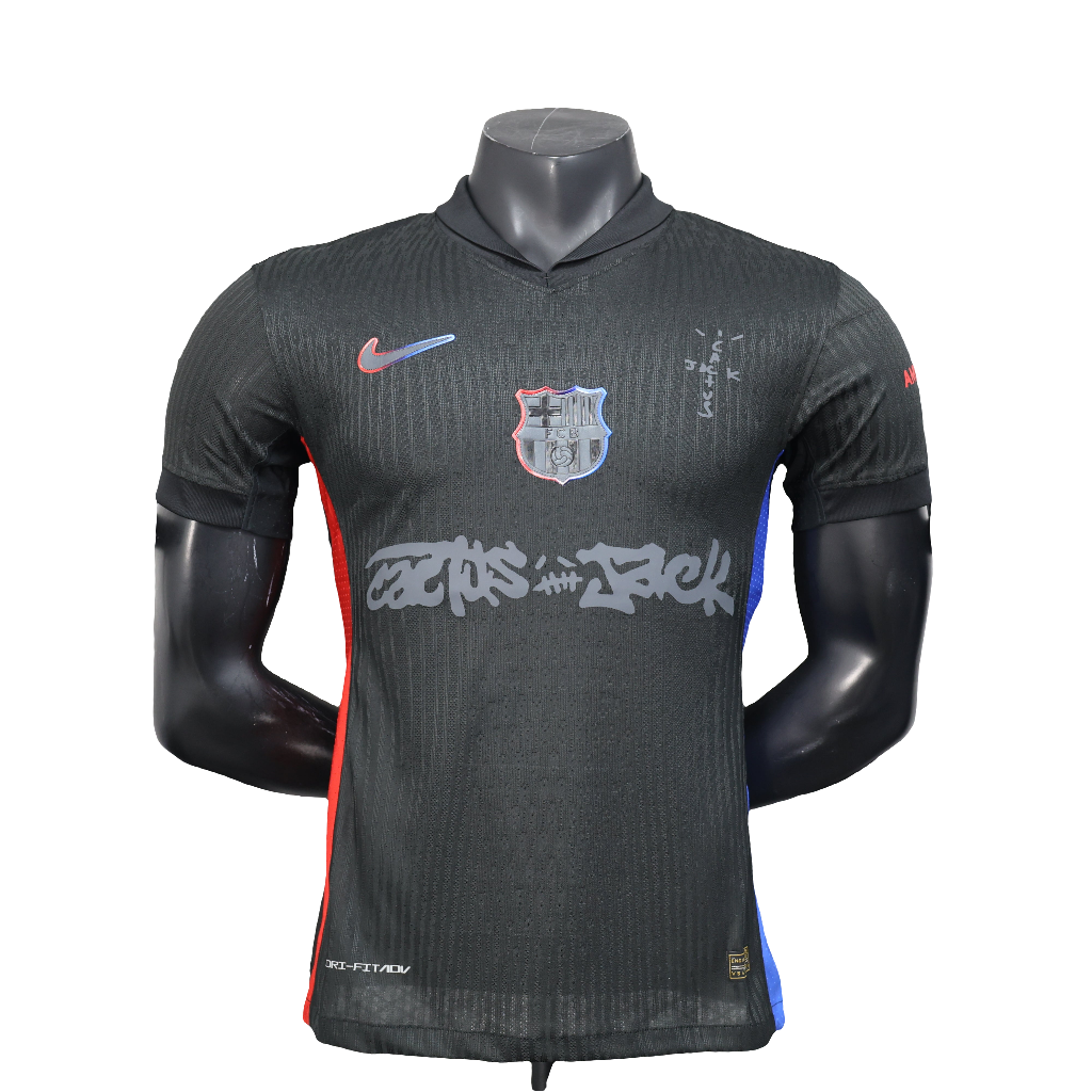 Camisa Barcelona x Travis Scott away 24/25 Versão jogador - Preta