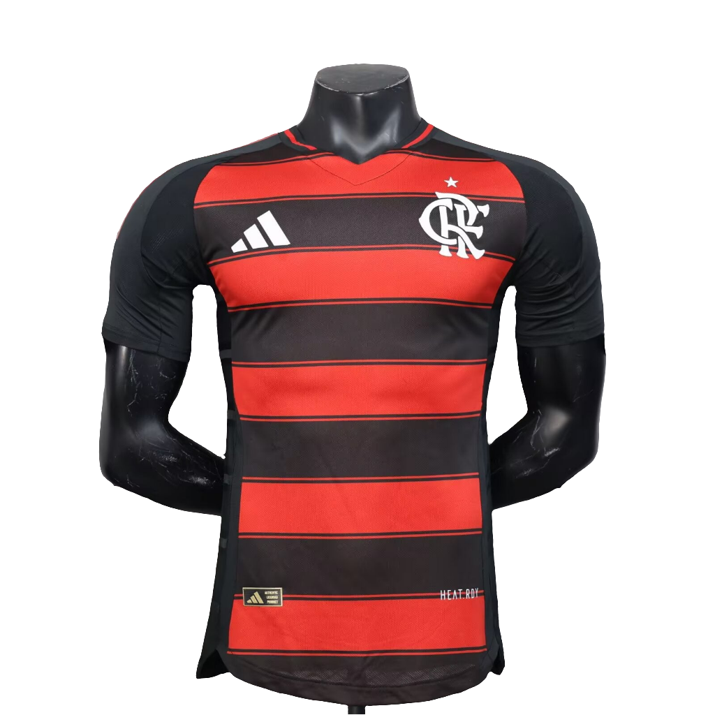 Camisa do Flamengo l 25/26 S/N Jogador Adidas Masculina - Preto+ Vermelho