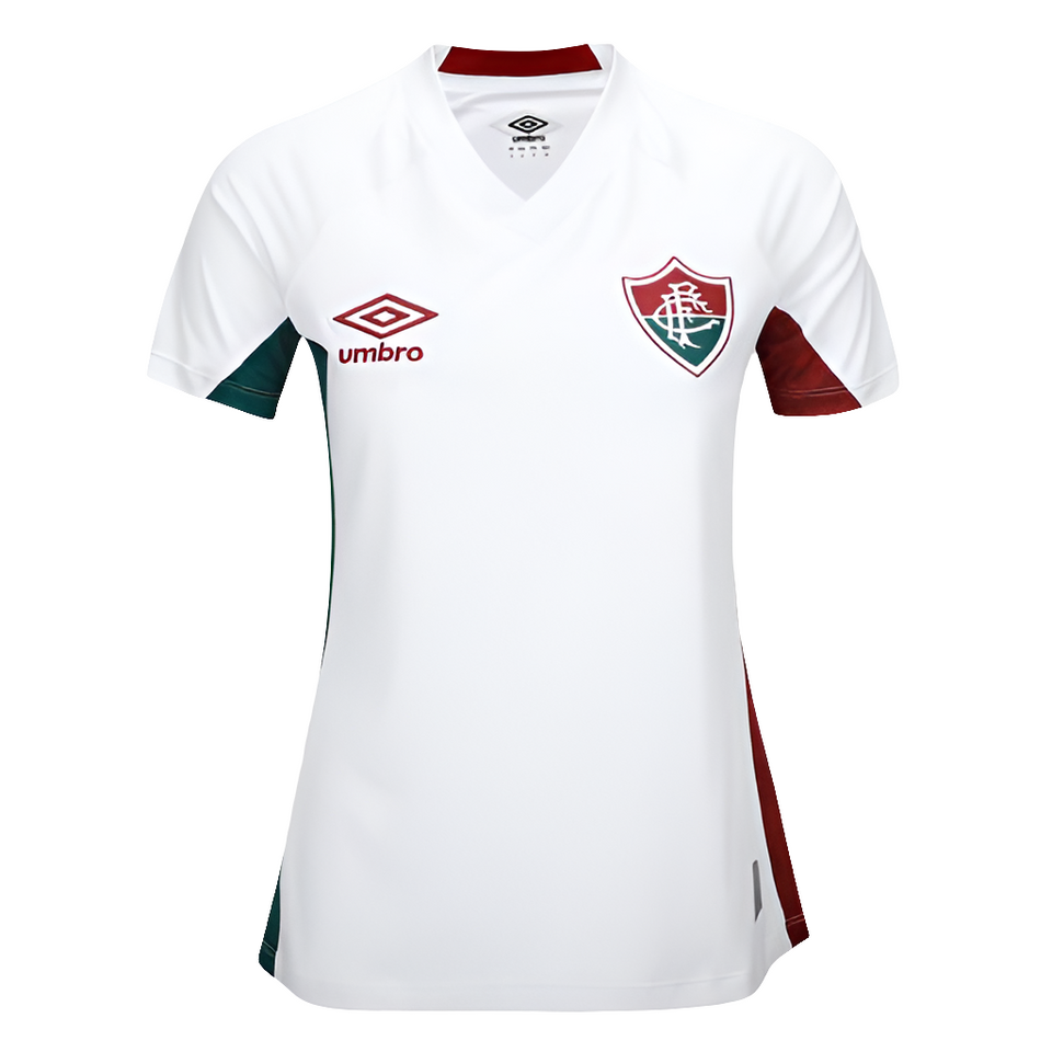 Camisa Fluminense II 25/26 s/n Torcedor Umbro Feminina - Branco+Vermelho