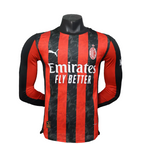 Camisa Milan 25/26 Manga Longa - Versão Jogador Puma Masculina - Vermelha e Preta