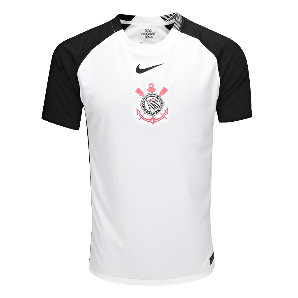 Camisa Corinthians I 25/26 s/n Torcedor Nike Masculina - Branco+Preto