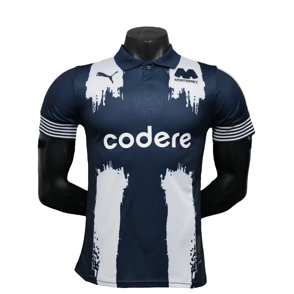 Camisa C.F Monterrey 2025/26 s/n Jogador  Masculina - Azul marinho+Branco