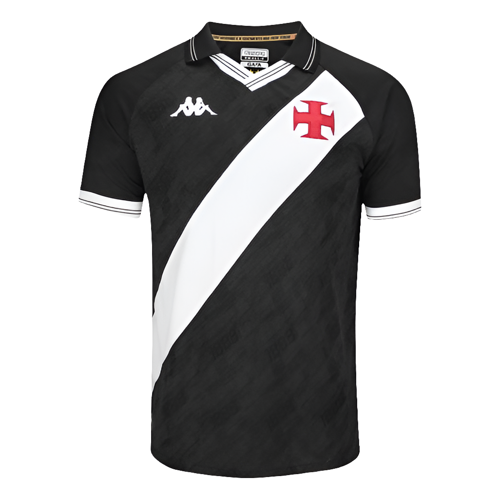 Camisa Vasco I 25/26 s/n Torcedor Kappa Feminino - Preto+Branco