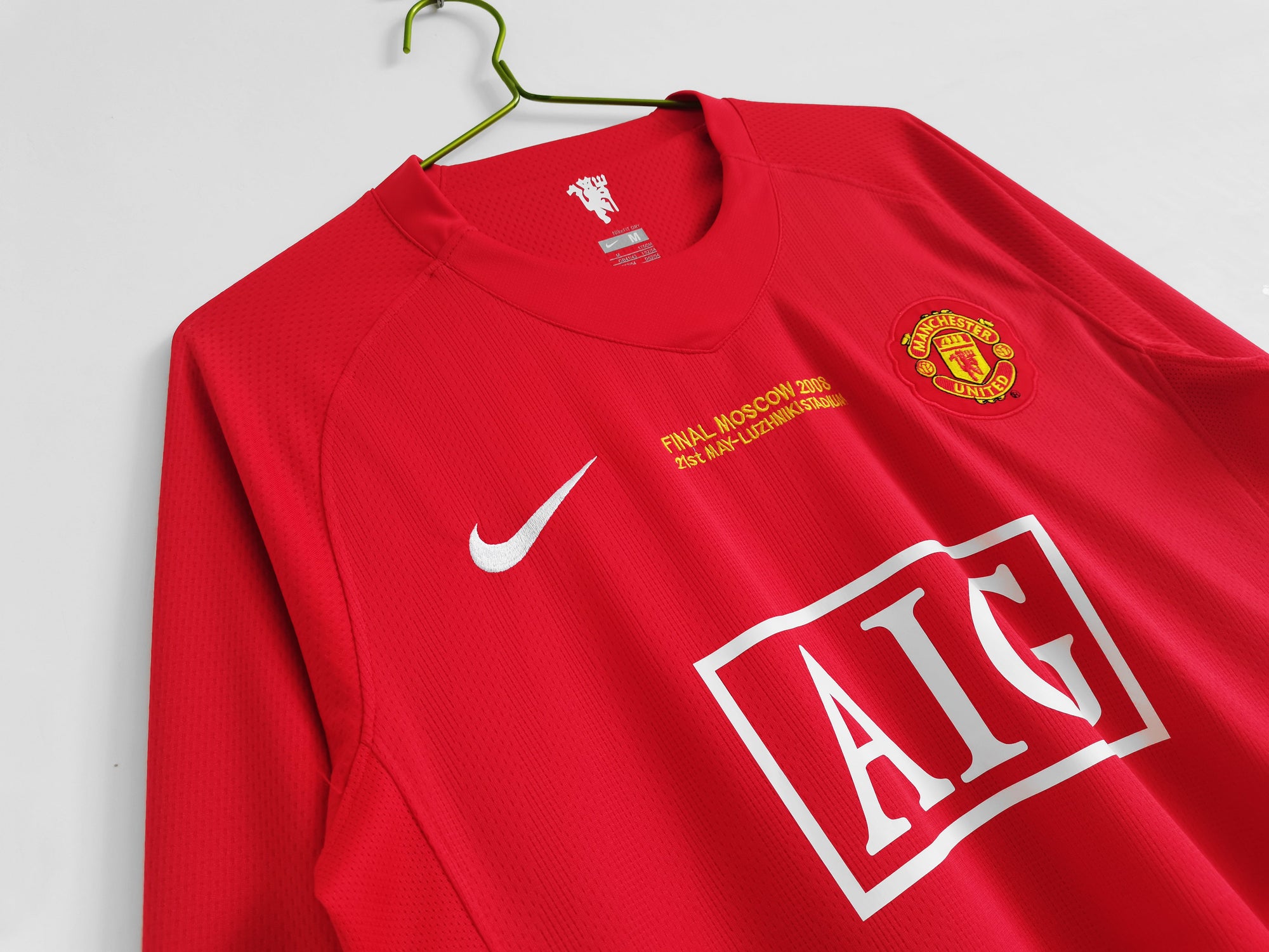 Camisa Manchester United  2007/08 Manga Longa - Versão Retrô Masculina - Vermelha