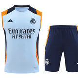 Kit Treino Real Madrid Adidas 24/25 - Camiseta Off White e Short Azul Marinho