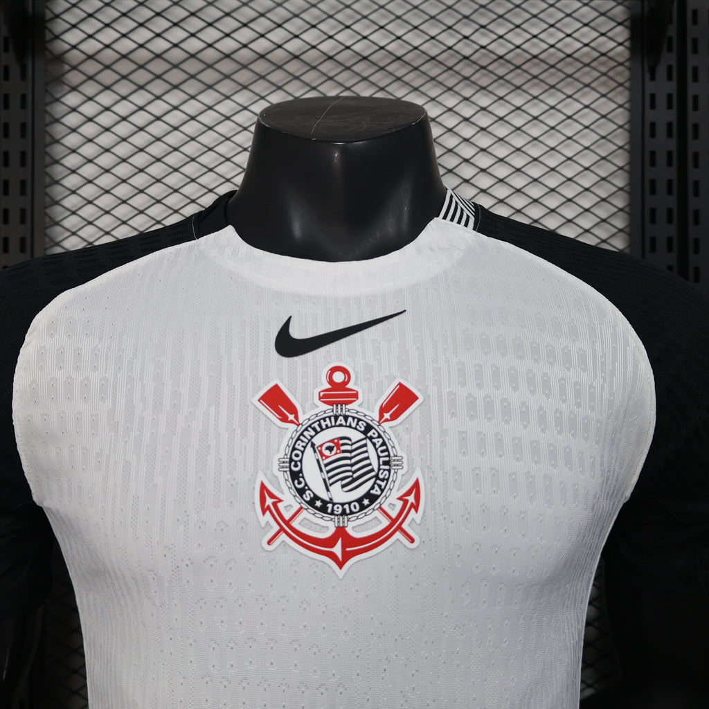 Camisa Corinthians l 25/26 S/N Jogador Nike Masculina - Branco+Preto