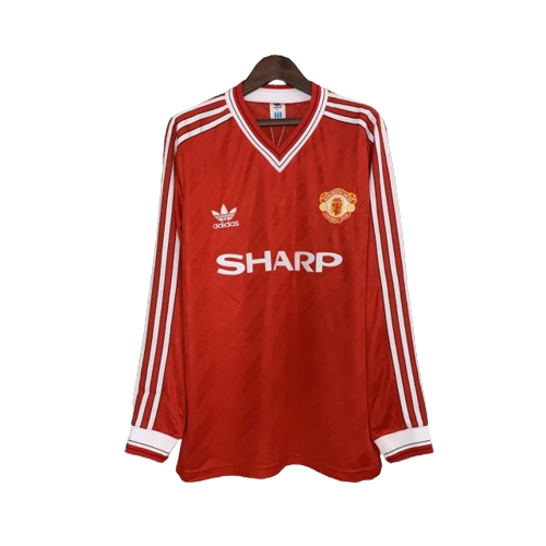 Camisa Manchester United 86/88 Home Manga Longa - Retrô Masculina