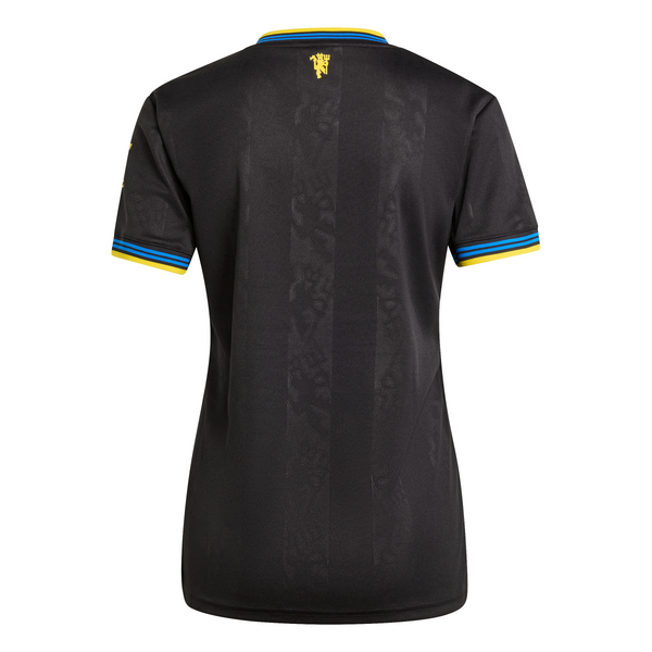 Camisa Manchester United lll 2025/26 Adidas Torcedor Feminino - Preta + Amarelo