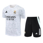 Kit Treino Real Madrid 25/26 Masculino - Adidas Branco com Preto