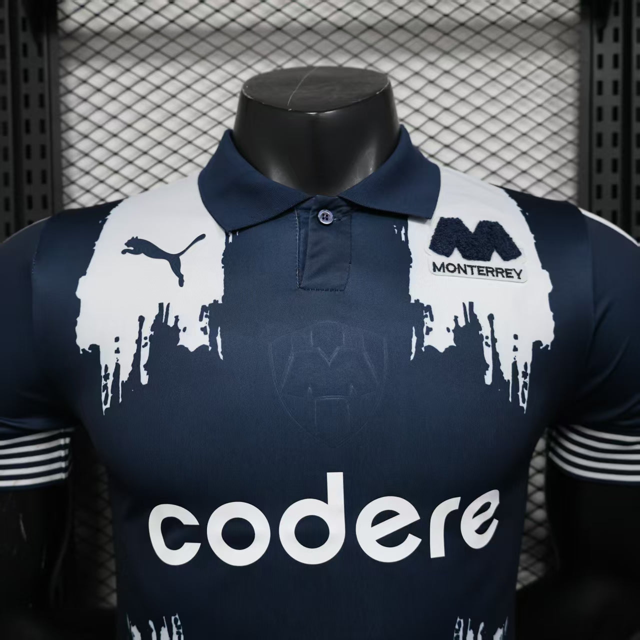 Camisa C.F Monterrey 2025/26 s/n Jogador  Masculina - Azul marinho+Branco