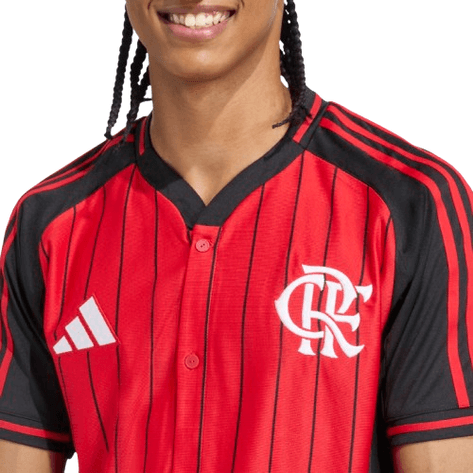 Camisa Flamengo US Adidas 2025/26 - Masculina - Vermelha e Preto