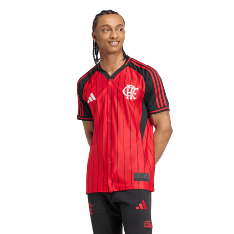 Camisa Flamengo US Adidas 2025/26 - Masculina - Vermelha e Preto