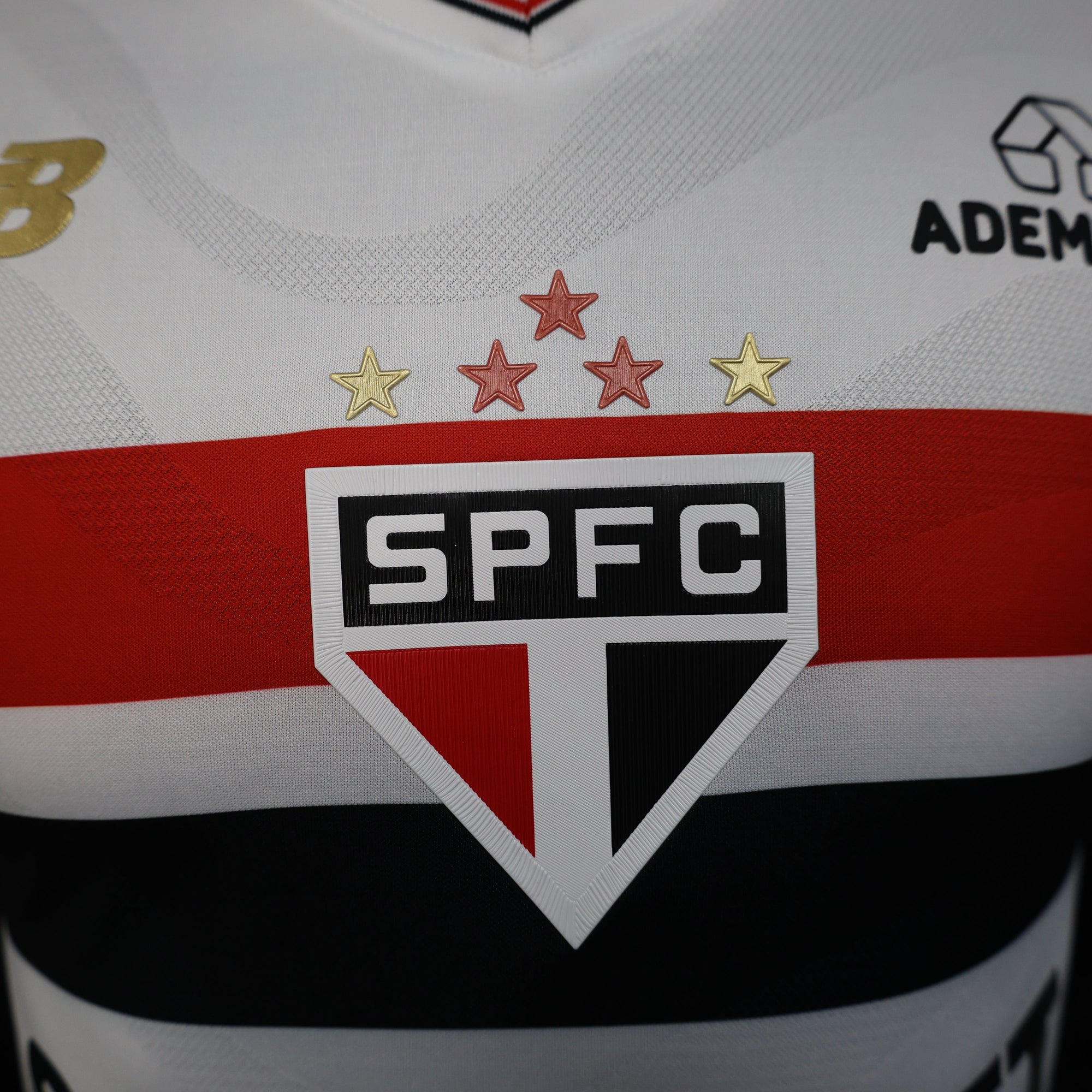 Camisa São Paulo 25/26 Home Versão jogador - New Balance Masculina - Braco + Vermelho