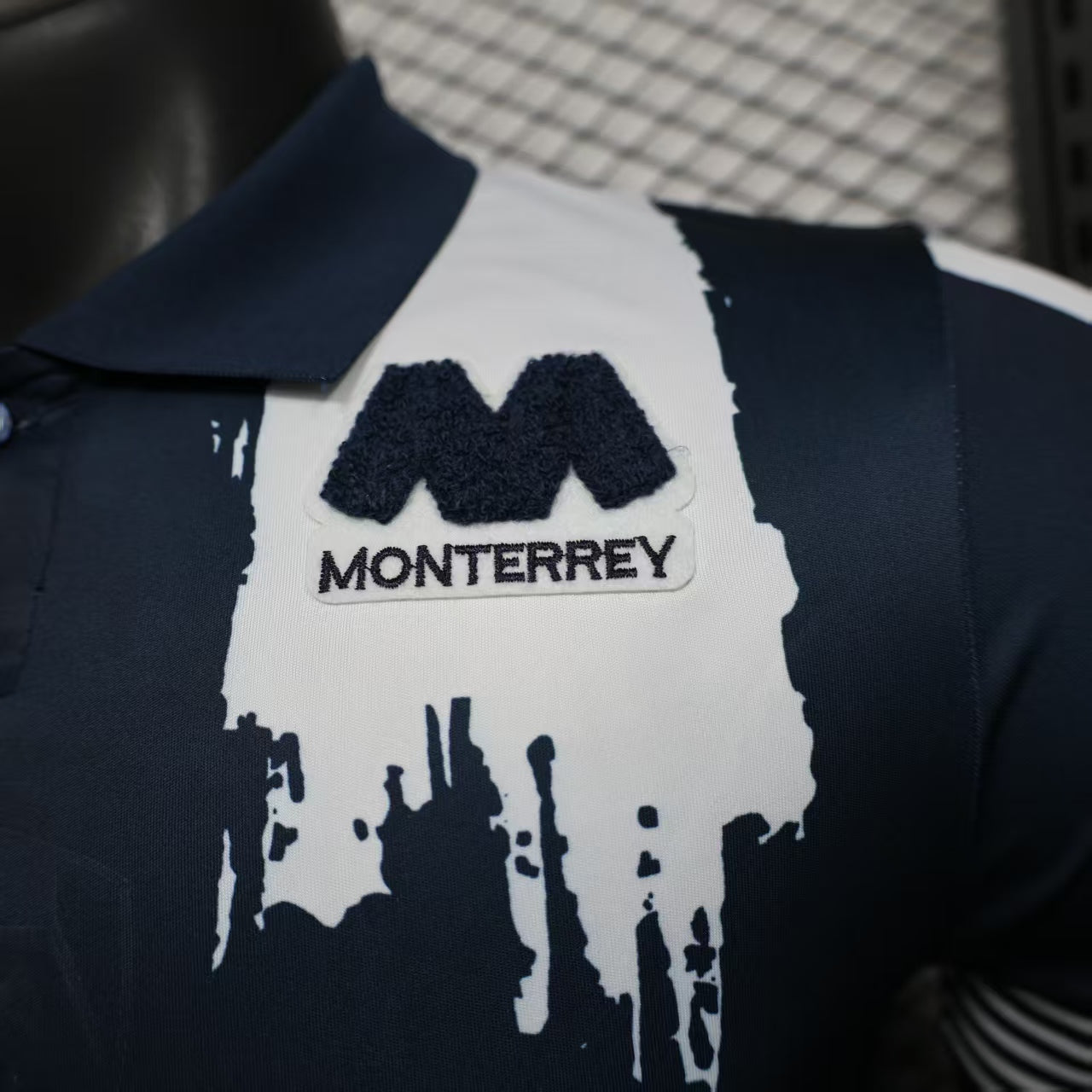 Camisa C.F Monterrey 2025/26 s/n Jogador  Masculina - Azul marinho+Branco