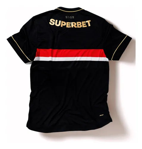 Camisa São Paulo III 25/26 s/n° Torcedor Comemorativa New Balance Masculino - Preto+Vermelho
