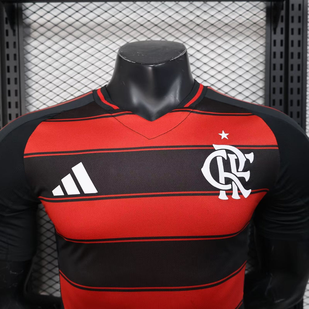 Camisa do Flamengo l 25/26 S/N Jogador Adidas Masculina - Preto+ Vermelho