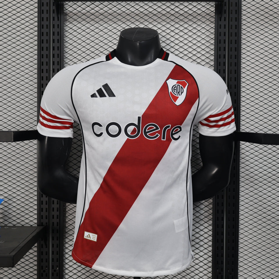 Camisa River Plate 2025/26 Adidas - Versão Jogador Masculina - Branca+Vermelho