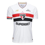 Camisa São Paulo 25/26 Home Torcedor New Balance Masculino - Branco+Vermelho