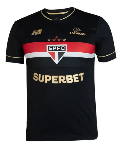 Camisa São Paulo III 25/26 s/n° Torcedor Comemorativa New Balance Masculino - Preto+Vermelho