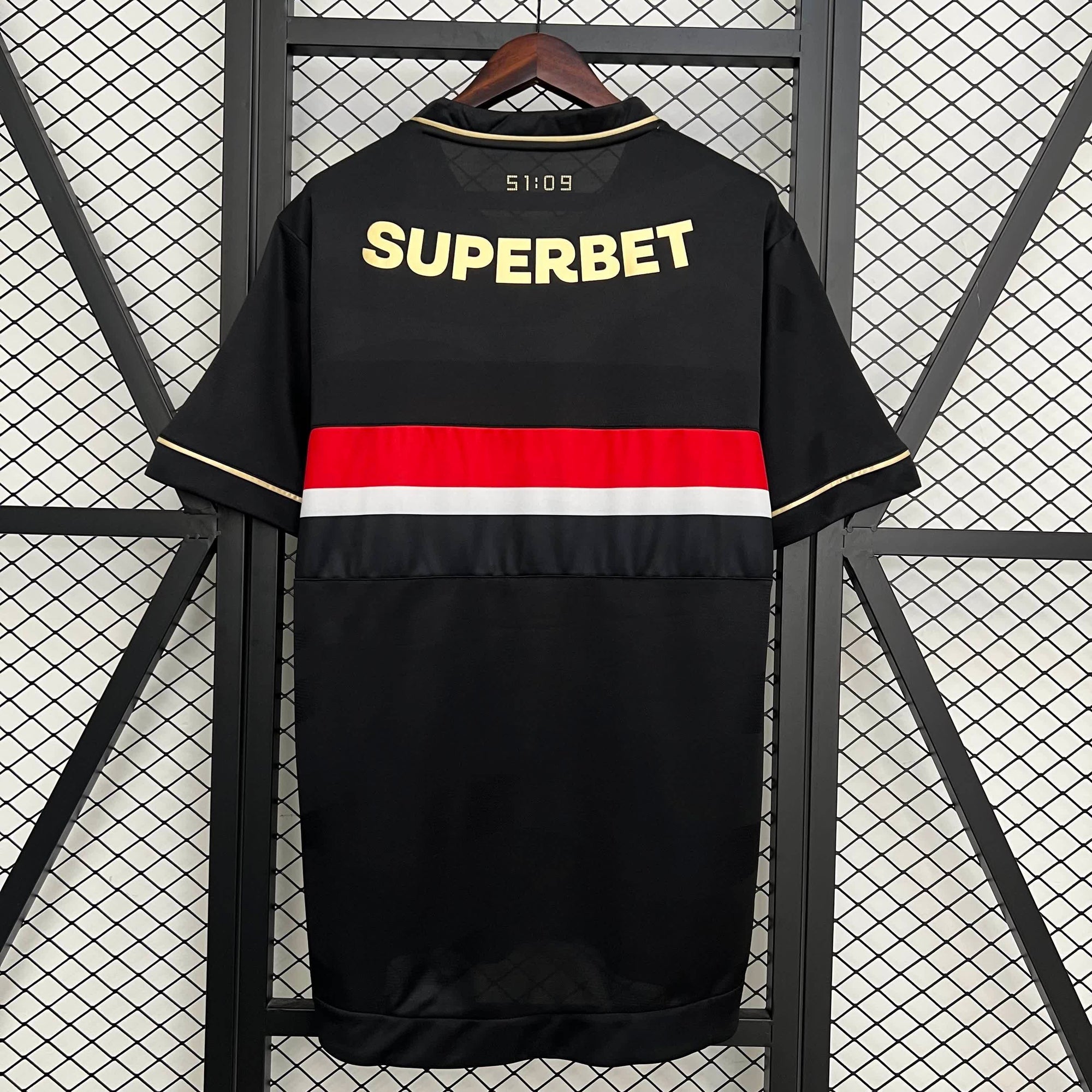 Camisa São Paulo III 25/26 s/n° Torcedor Comemorativa New Balance Masculino - Preto+Vermelho