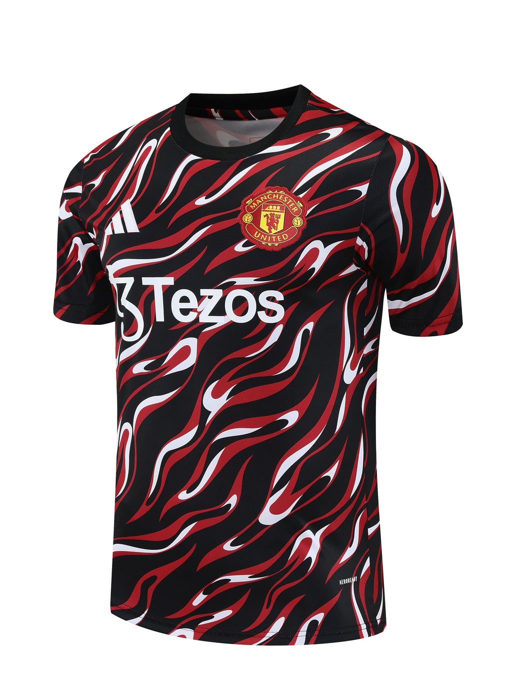 Kit Treino Manchester United 25/26 Masculino - Adidas Vermelho e Preto | Design em Chamas