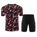 Kit Treino Manchester United 25/26 Masculino - Adidas Vermelho e Preto | Design em Chamas
