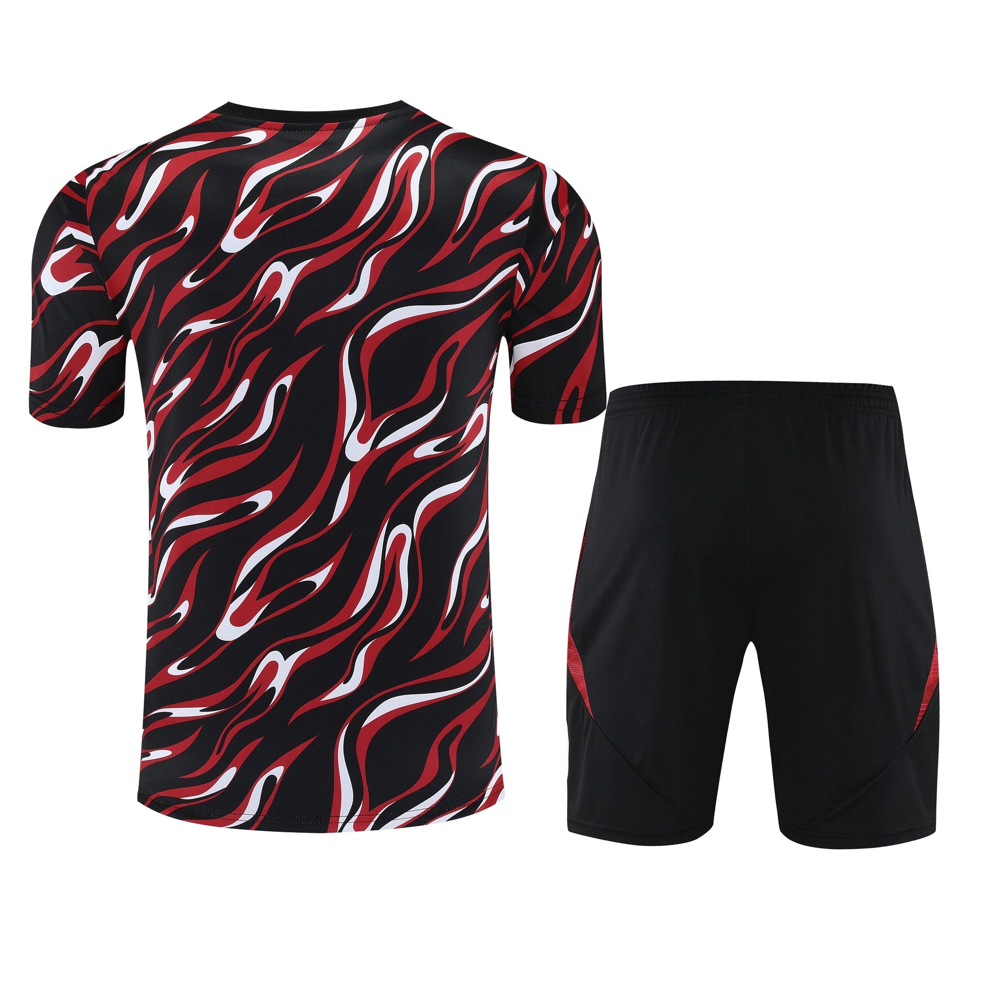 Kit Treino Manchester United 25/26 Masculino - Adidas Vermelho e Preto | Design em Chamas